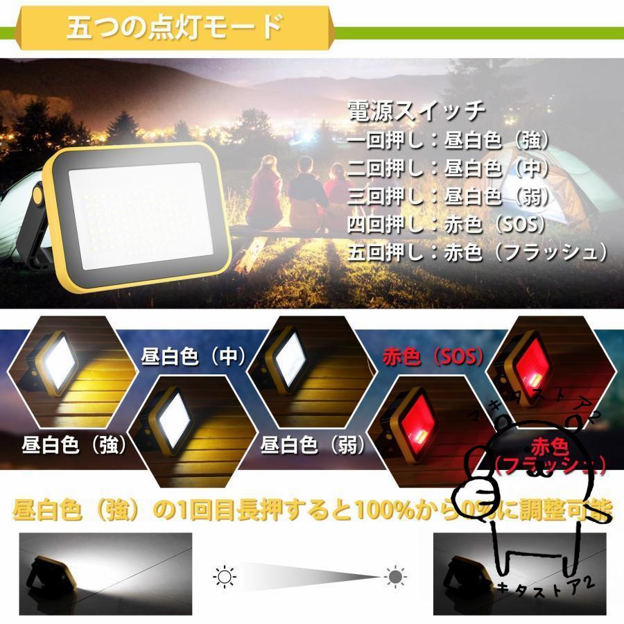 高輝度充電式LED投光器 作業灯 昼白色/SOS