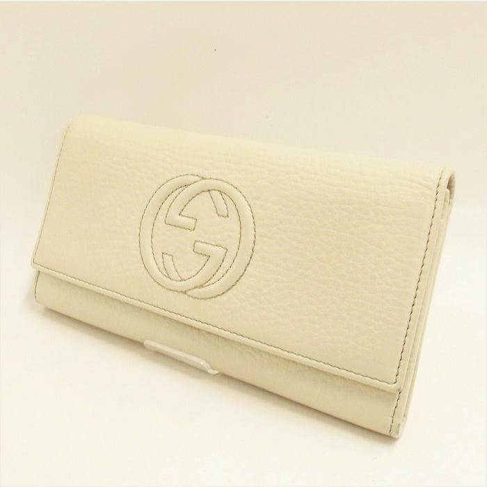 グッチ 財布 ソーホー GUCCI（グッチ） 送料無料 ソーホー 2つ折り 長財布 レザー メタリック