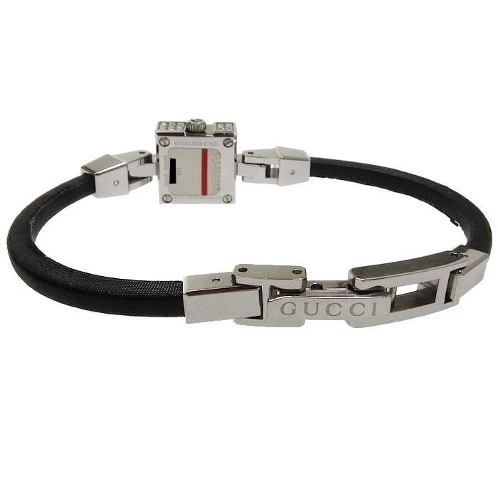 GUCCI（グッチ） 102 ダイヤモンドベゼル 腕時計/黒革ベルト クオーツ