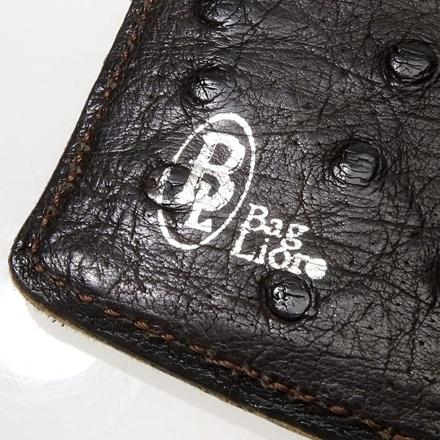 BagLiore/バグリオ】二つ折り 長財布 オーストリッチ グレー BagLiore/バグリオ】二つ折り 長財布 オーストリッチ グレー