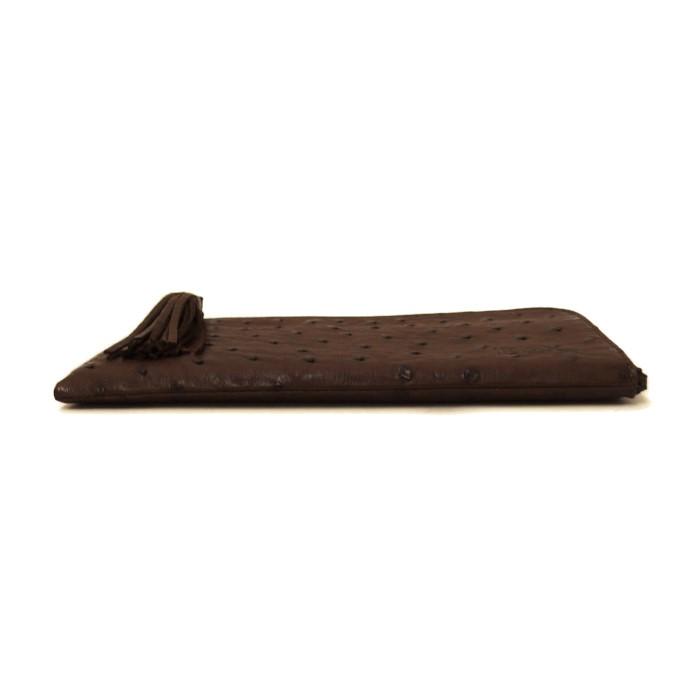 IBIZA　オーストリッチレザー　L字ファスナー　長財布 IBIZA/イビサ L字ファスナー 長財布 オーストリッチ/レザー 茶色 ユニ