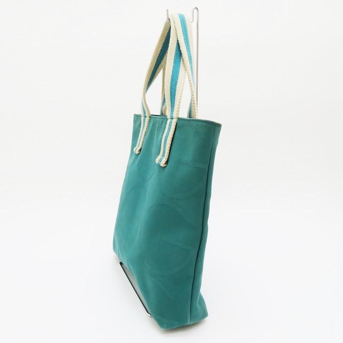 Gucci ストライプトートバッグ 　大　グリーン ノベルティ GUCCI（グッチ） 140691 トートバッグ キャンバス グリーン ユニ