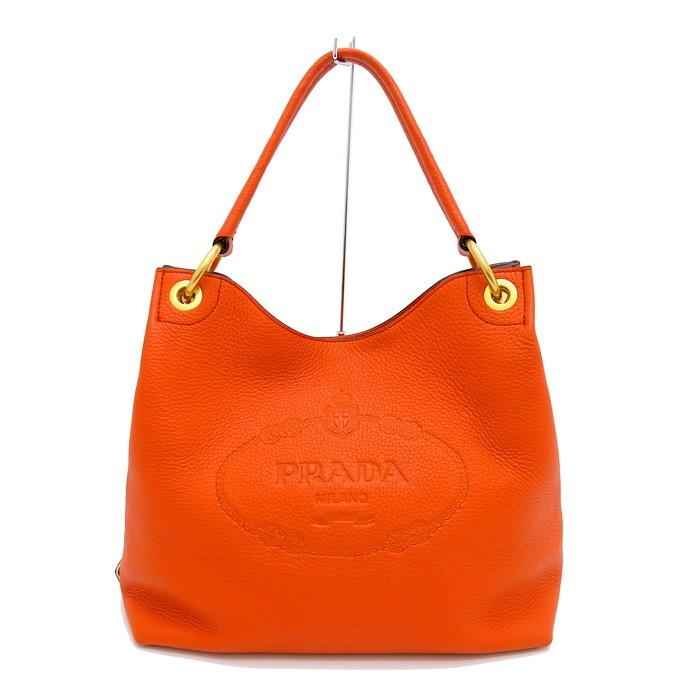 PRADA/プラダ 1BC051 ワンショルダー ショルダーバッグ 牛革 PAPAYA