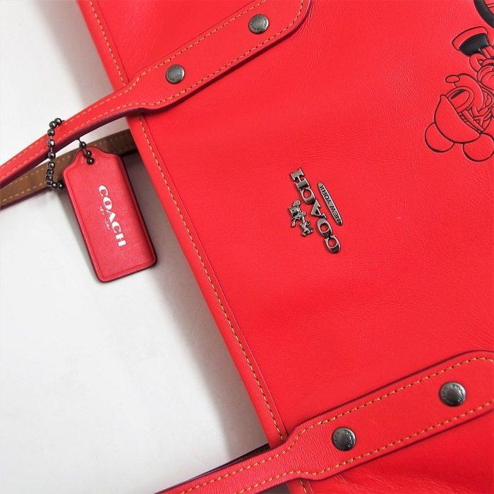 Coach コーチ F ディズニーコラボ ミッキーマウス トートバッグ レザー レッド レディース N 真子質店 ヤフーショッピング店 通販 Yahoo ショッピング