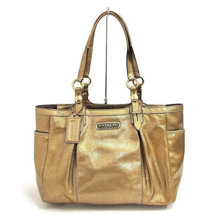 COACH（コーチ） F15253 トートバッグ エナメル ゴールド レディース