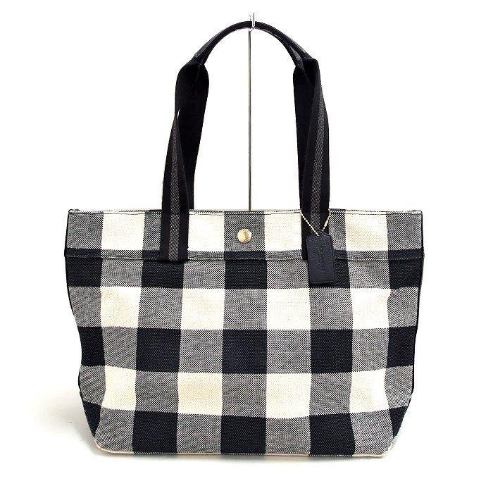 COACH（コーチ） ギンガムチェック トートバッグ キャンバス/レザー 