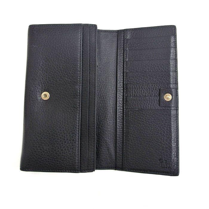 GUCCI◇インターロッキングG/長財布/レザー/BLK/449279・496334