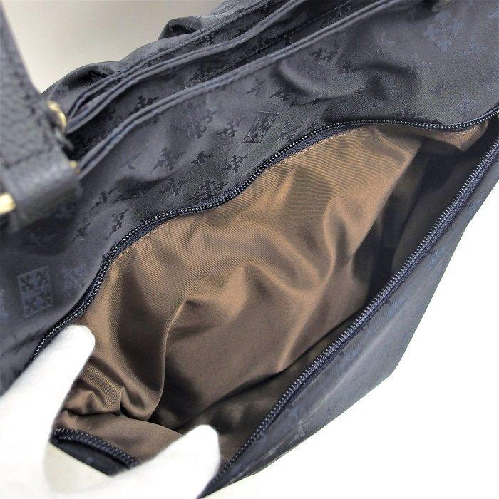 russet ラシット2way バッグ◆ナイロン&レザー仕様　ネイビー 美品 russet ラシット ショルダーバッグ ネイビー 2way トート