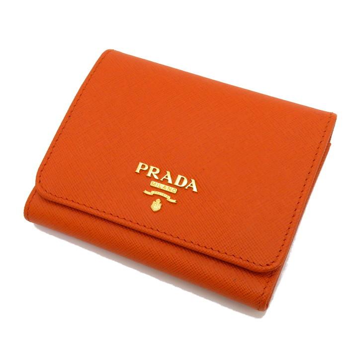 PRADA 1M0176 三つ折り財布 PRADA（プラダ） 財布 - レザー 1M0176 三つ折り 財布 ブラウン ミニ
