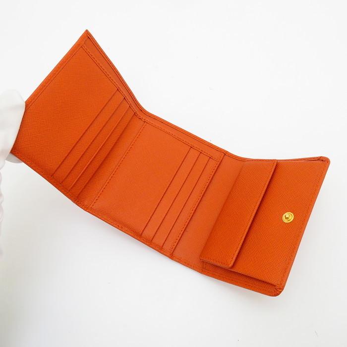 PRADA 1M0176 三つ折り財布 PRADA（プラダ） 1M0176 三つ折り財布 サフィアーノレザー オレンジ