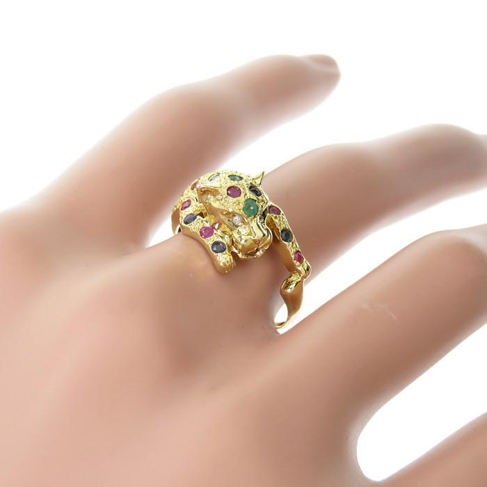 11.5号 パンサー/豹/動物/アニマル ルビー/サファイア エメラルド