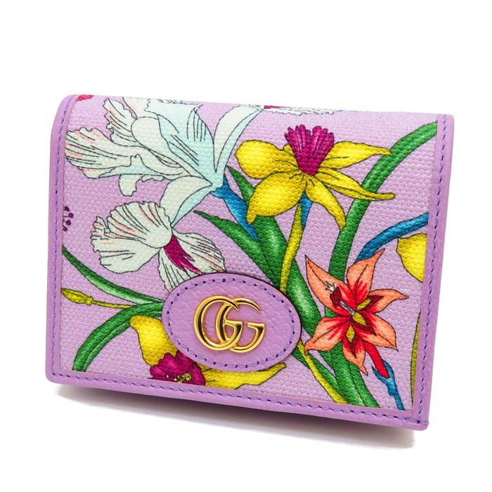 【✨美品✨】グッチ 二つ折り財布 GGマーモント フローラ パープル 日本限定 GUCCI（グッチ） フローラ GGマーモント 577347 日本限定 二つ折り財布