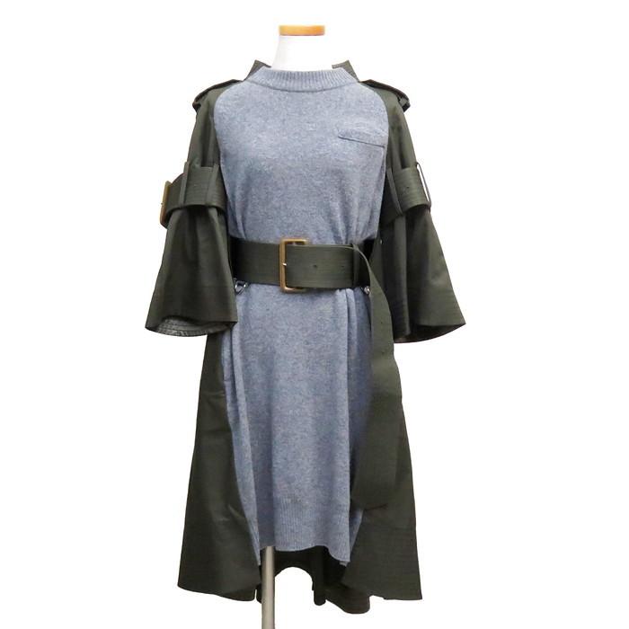 sacai Sacai/サカイ 16-02686 ニット切替 トレンチワンピース 七 sacai Sacai/サカイ 16-02686 ニット切替 トレンチワンピース 七
