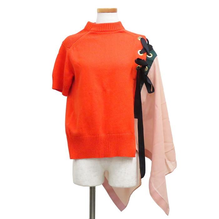 sacai Sacai/サカイ 19-04408 アシンメトリー リボン ニット sacai Sacai/サカイ 19-04408 アシンメトリー リボン ニット