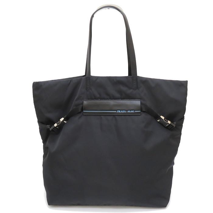PRADA（プラダ） 1BG196 トートバッグ ナイロン/レザー ブラック ユニ