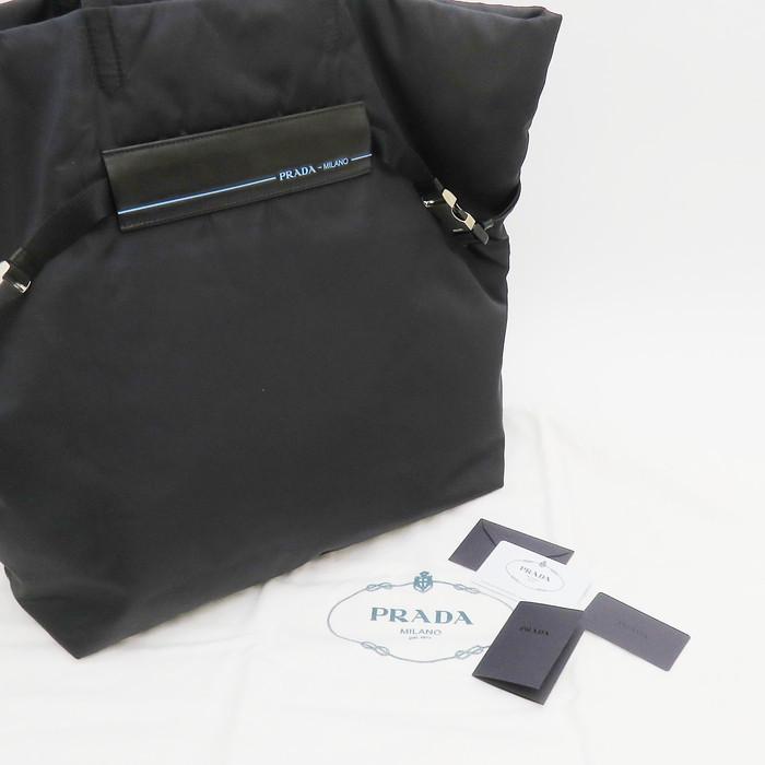 PRADA ブラック トートバッグ PRADA（プラダ） 1BG196 トートバッグ ナイロン/レザー ブラック ユニ