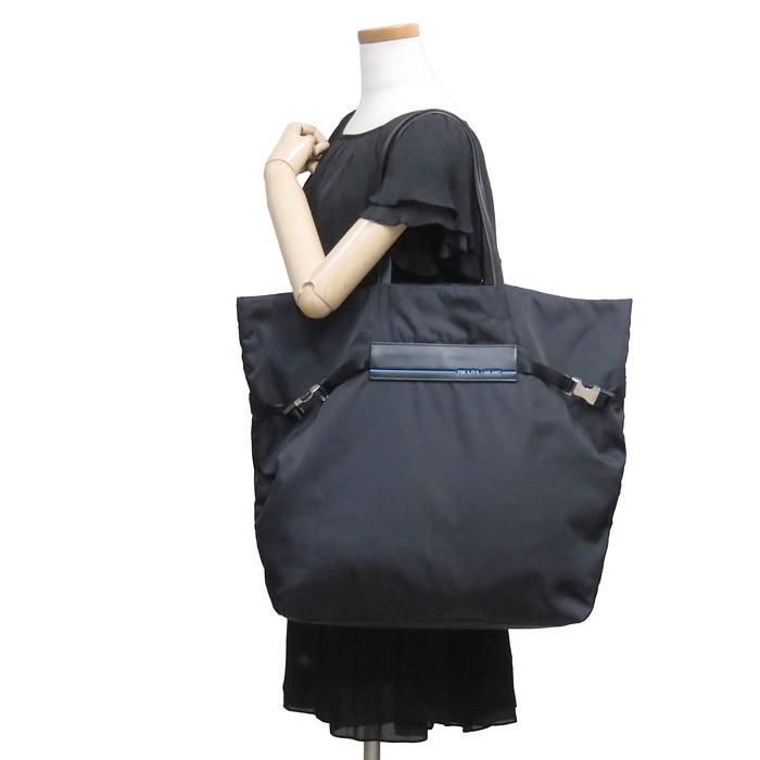 PRADA ブラック トートバッグ PRADA（プラダ） 1BG196 トートバッグ ナイロン/レザー ブラック ユニ