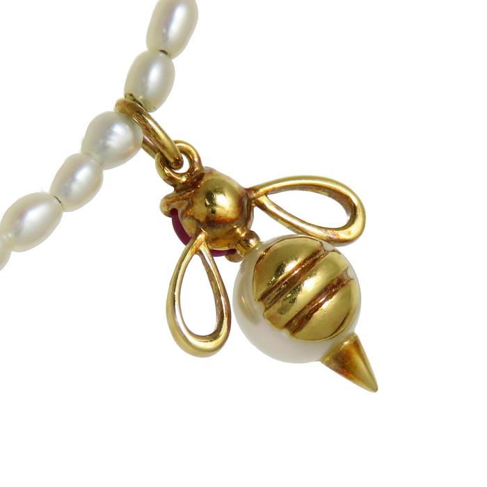 TASAKI/タサキ ハチモチーフ/蜂 淡水真珠 ルビー ブレスレット K18