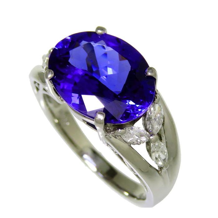 15号 タンザナイト 5.80ct ダイヤモンド 計0.39ct リング・指輪 Pt900  