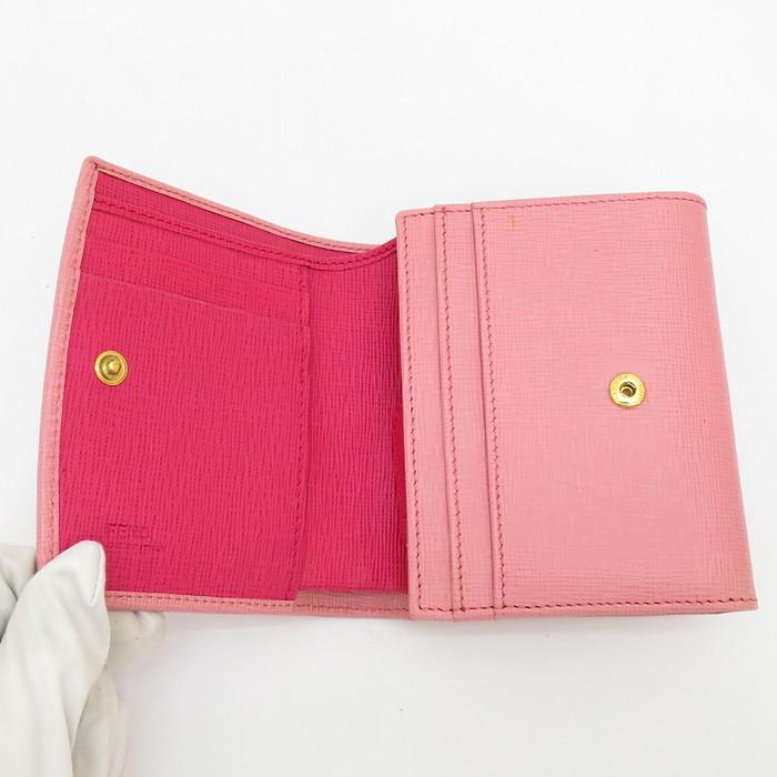 FENDI（フェンディ） 8M0339 二つ折り財布 レザー ピンク レディース