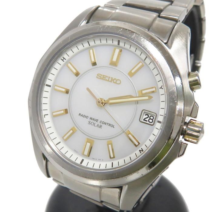 SEIKO SEIKO/セイコー 7B42-0AM0 腕時計 チタン ソーラー電波 シルバー 