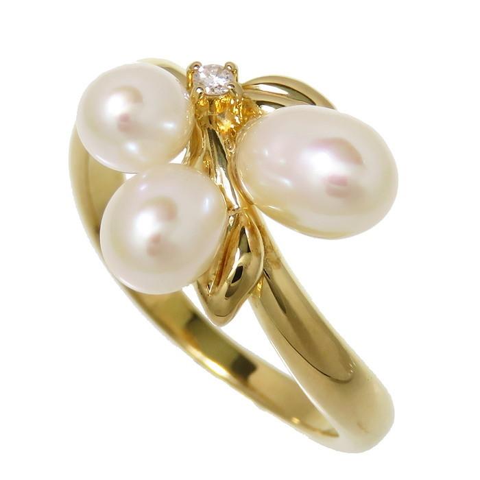 【S】TASAKI 淡水真珠リング 10号TASAKI/タサキ 淡水真珠 ダイヤモンド 0.01ct リング・指輪 K18