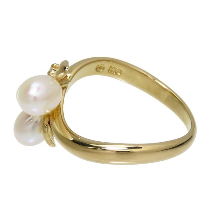 10号TASAKI/タサキ 淡水真珠 ダイヤモンド 0.01ct リング・指輪 K18