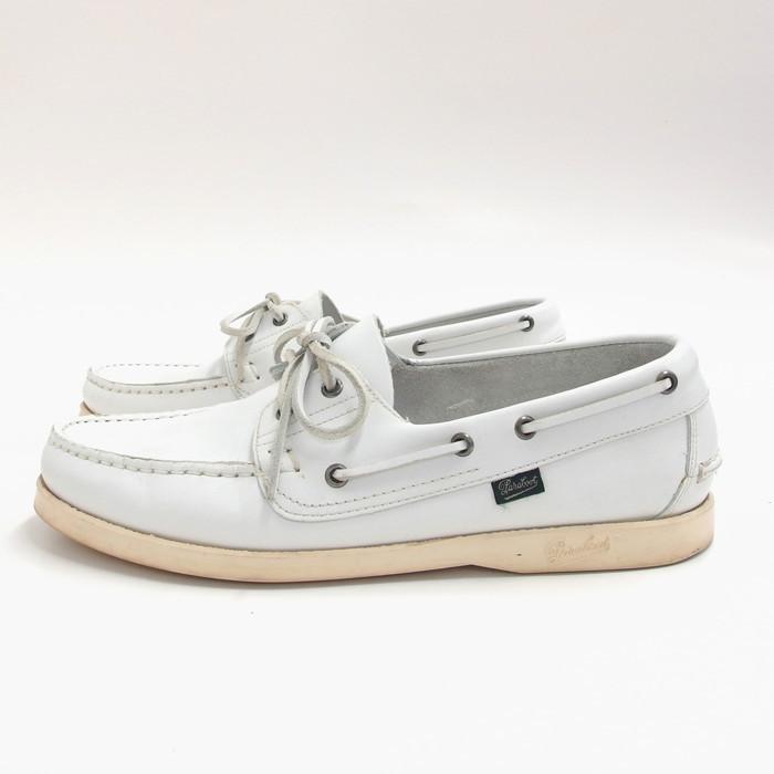 Paraboot 白 レザー デッキシューズ Paraboot/パラブーツ 0611 9 デッキシューズ レザー 白 メンズ