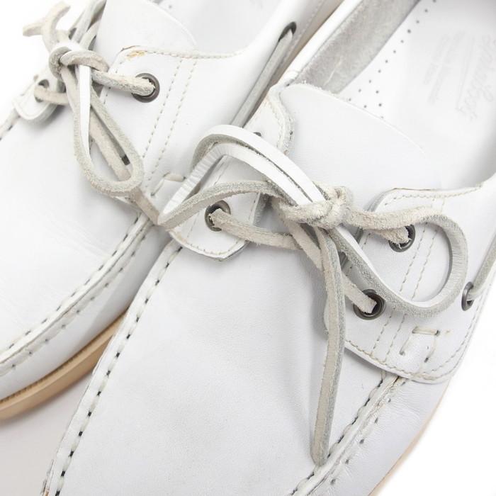 Paraboot/パラブーツ 0611 9 デッキシューズ レザー 白 メンズ : 真子