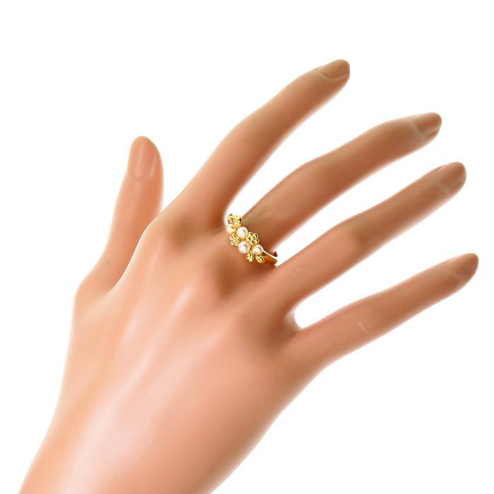 15号TASAKI/タサキ 植物モチーフ 淡水真珠 リング・指輪 K18ゴールド