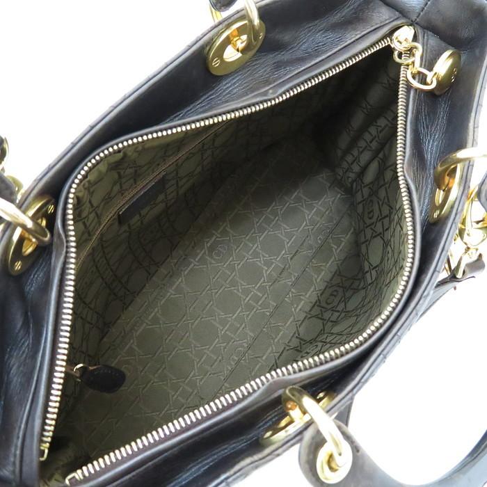美品ディオール Lady Dior バッグ ラージ カナージュ ラムスキン Christian Dior レディディオール カナージュ ラージ MA-0957