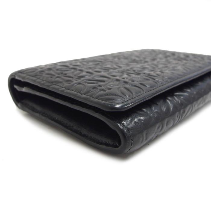 LOEWE（ロエベ） アナグラム コンパクト 二つ折り財布 レザー 黒