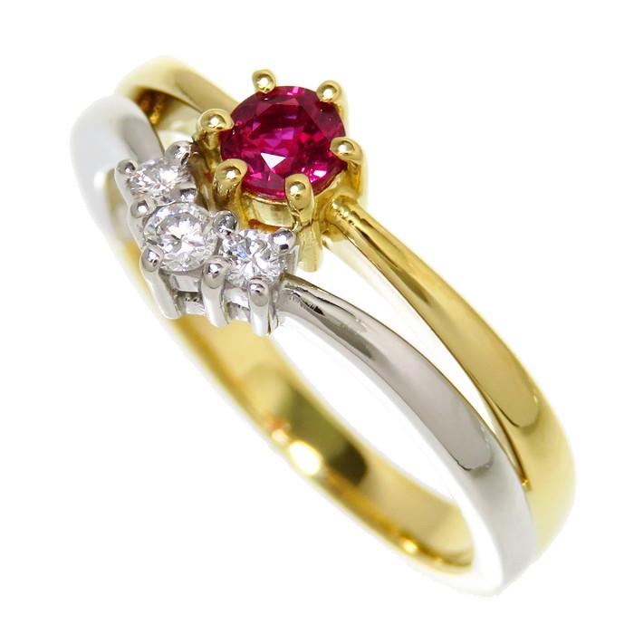 ミキモト御木本K18YG ルビー0.16 リング指輪