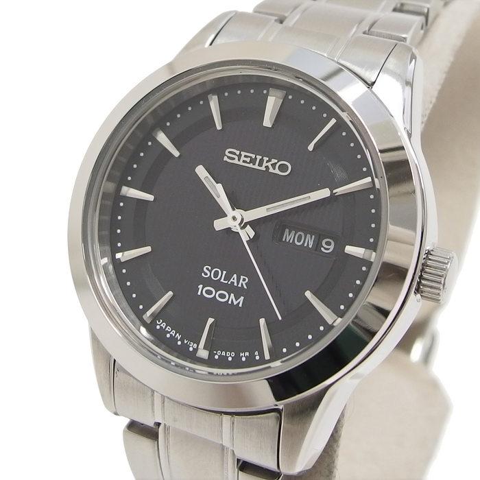 SEIKO SEIKO/セイコー V138-0AB0 腕時計 ステンレススチール ソーラー 黒文字盤 レディース 真子質店 ヤフーショッピング店  通販 Yahoo!ショッピング