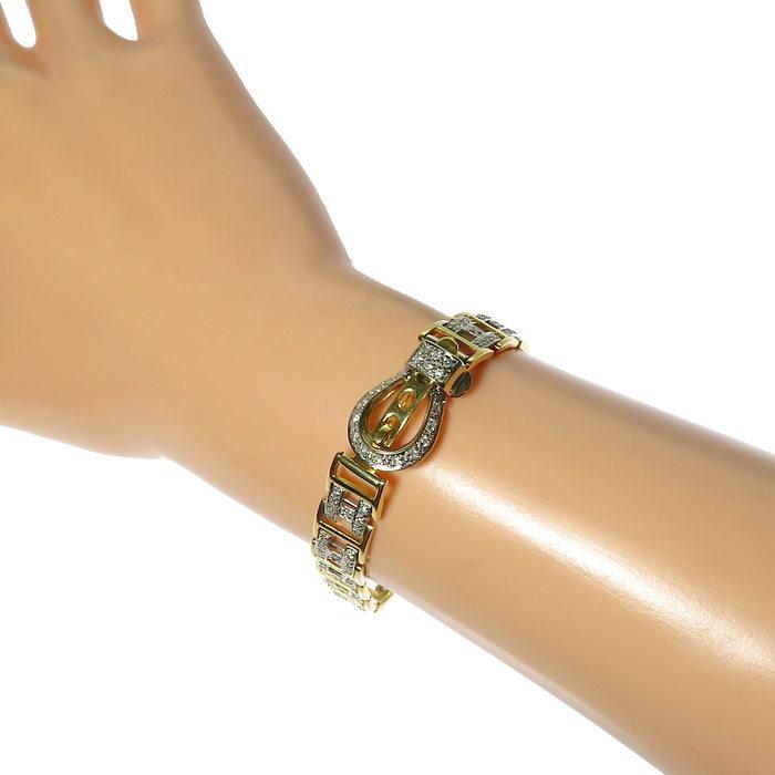 Hモチーフ ダイヤモンド 計1.10ct ブレスレット K18YGイエローゴールド  