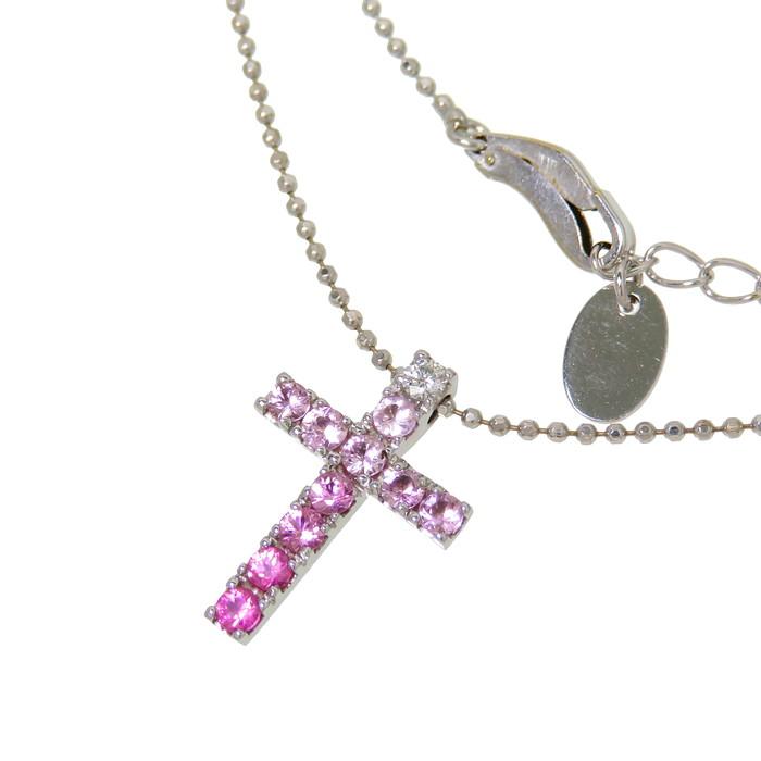 サファイア グラデーションクロスネックレス サファイア グラデーションクロスネックレス