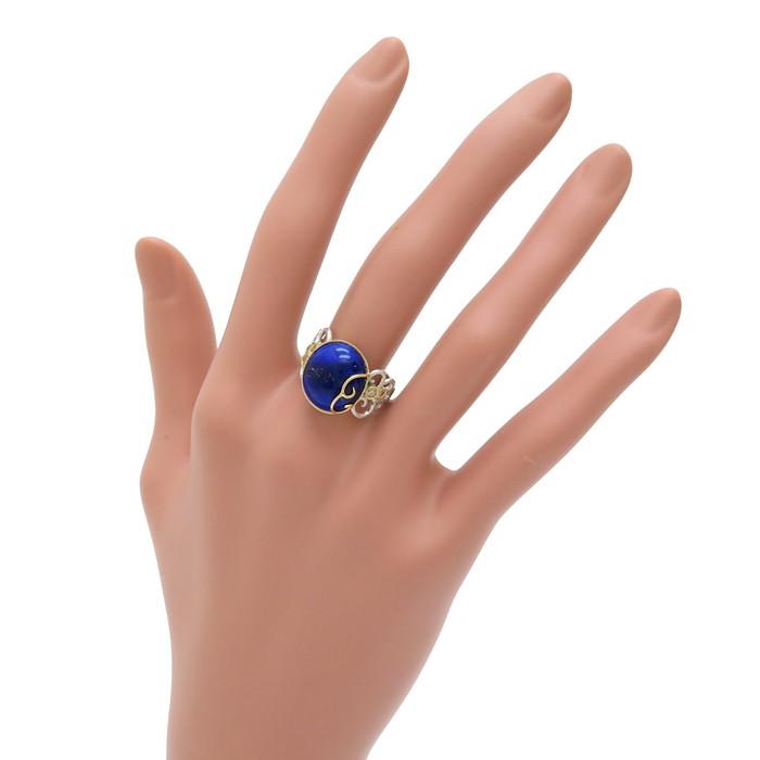 14号 amije/アミジュ コンビ ラピスラズリ 7.55ct ダイヤモンド 計0.13 