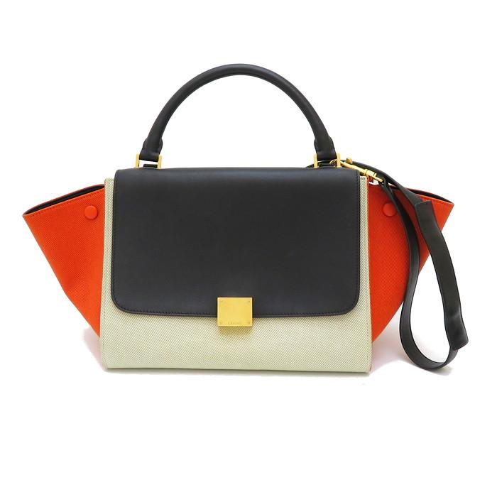 セリーヌトラべーズオレンジショルダーバッグ