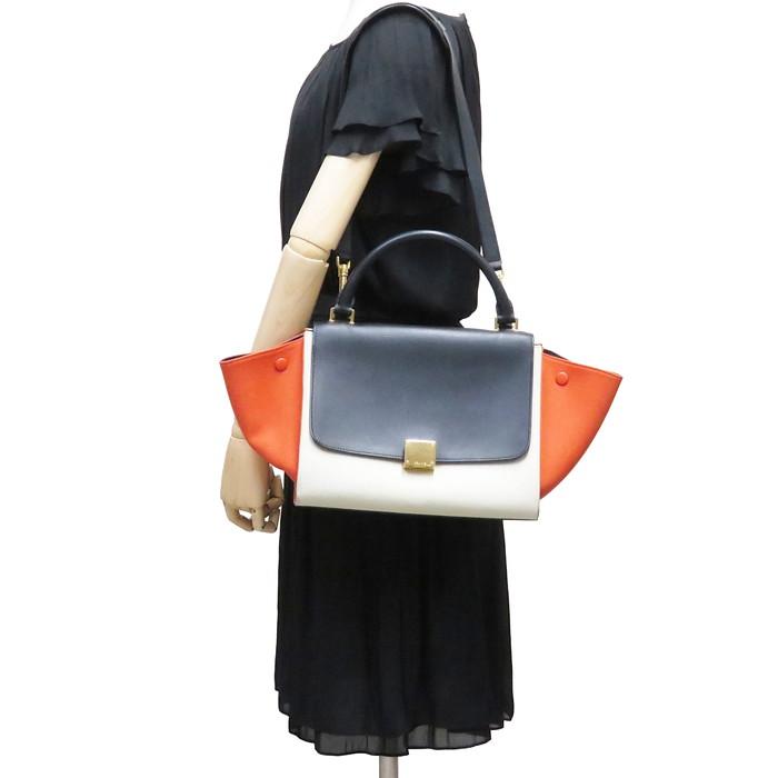 CELINE（セリーヌ） トラペーズ トリコカラー ハンドバッグ キャンバス 