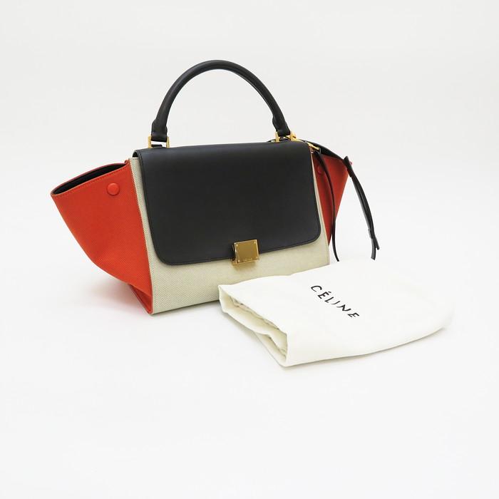 CELINE（セリーヌ） トラペーズ トリコカラー ハンドバッグ キャンバス 