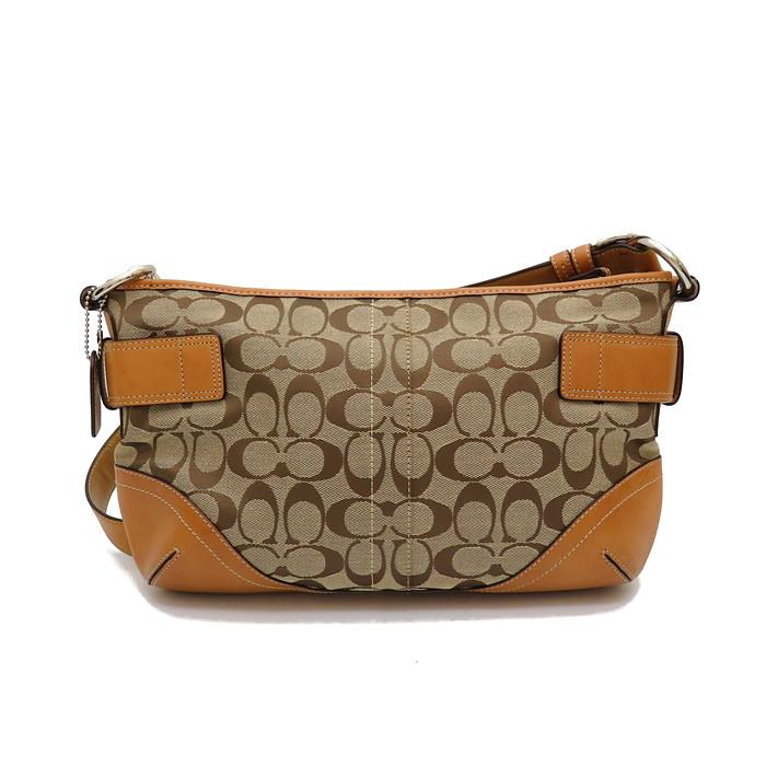 COACH コーチ シグネチャー ショルダーバッグ F07077 ベージュ COACH（コーチ） F07077 シグネチャー ショルダーバッグ キャンバス