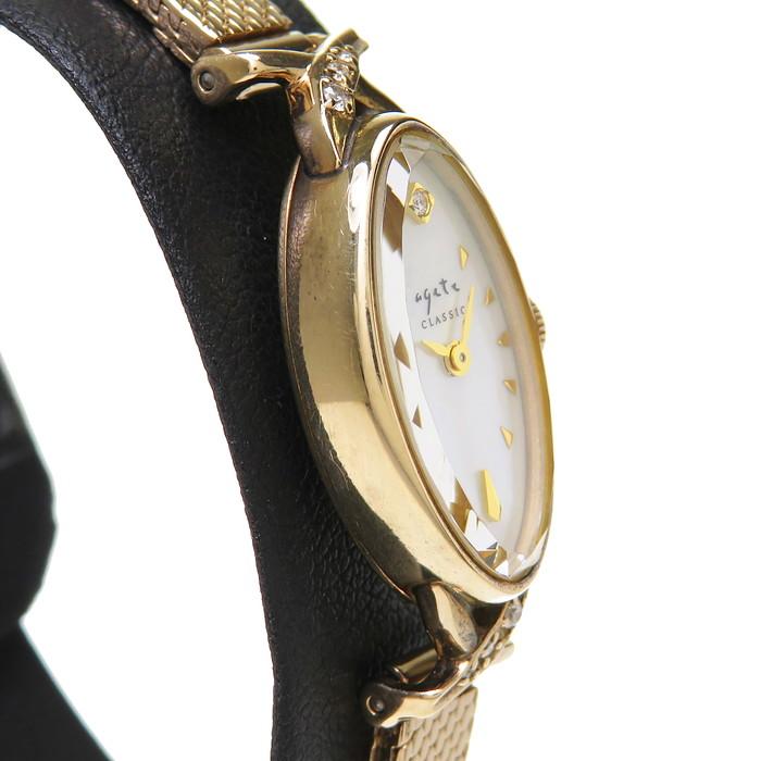最終特価品agete/アガット 1408 クラシック オーバル 腕時計 K10