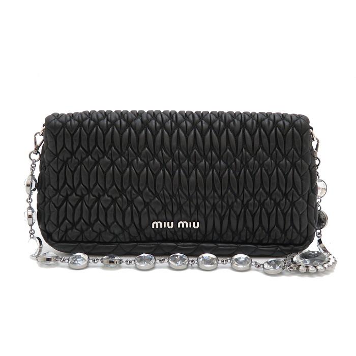 miu miu（ミュウミュウ） ギャザー ビジュー チェーン ショルダー