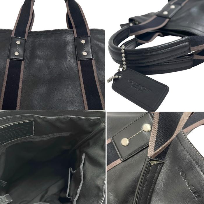 COACH（コーチ） F70558 ヘリテージウェブ トートバッグ レザー 黒