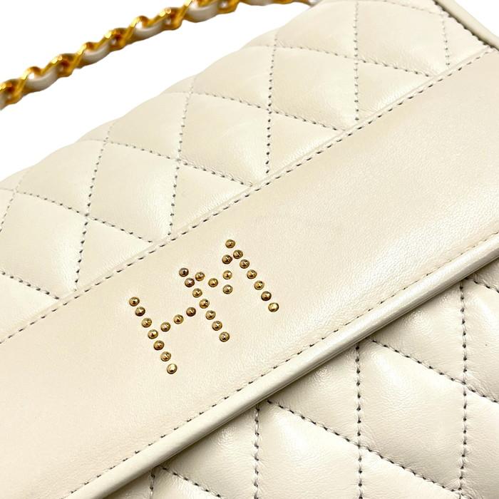 HANAE MORI 森英恵/ハナエモリ チェーン ショルダーバッグ レザー 白