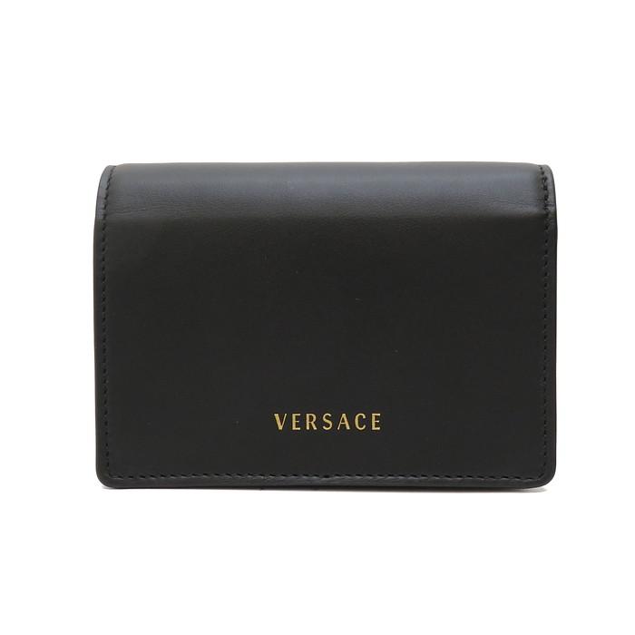 VERSACE/ヴェルサーチ チェーンミニバッグ ショルダーバッグ レザー 黒