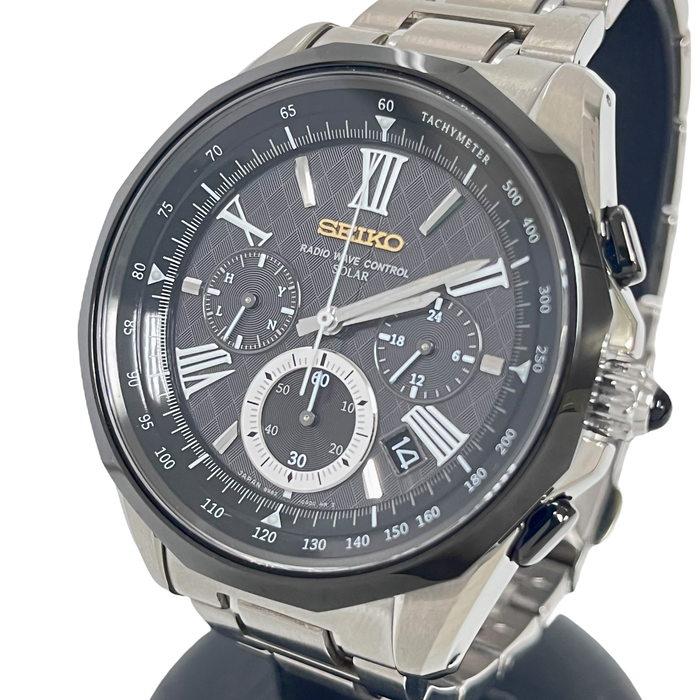 セイコー ブライツ クロノグラフ デイト 黒文字盤 腕時計 8B82-0AJ0 SEIKO（セイコー） ブライツ 8B82-0AD0 腕時計 チタン ソーラー電波