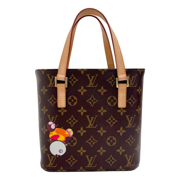 別注 LOUIS VUITTON/ルイ・ヴィトン ヴァヴァンPM モノグラム M51173 村上隆コラボ パンダ ハンドバッグ ブラウン レディース