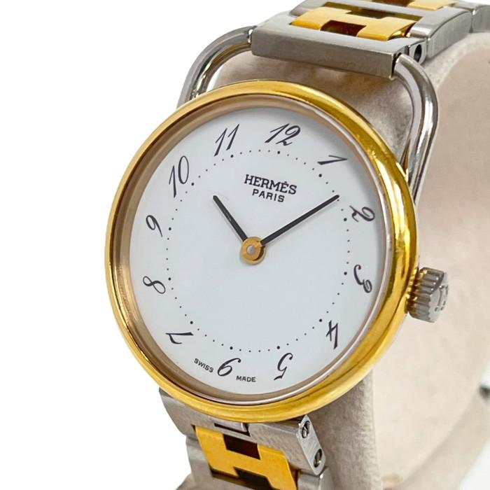 HERMES/エルメス アルソー AR3.220 腕時計 ステンレススチール/GP 