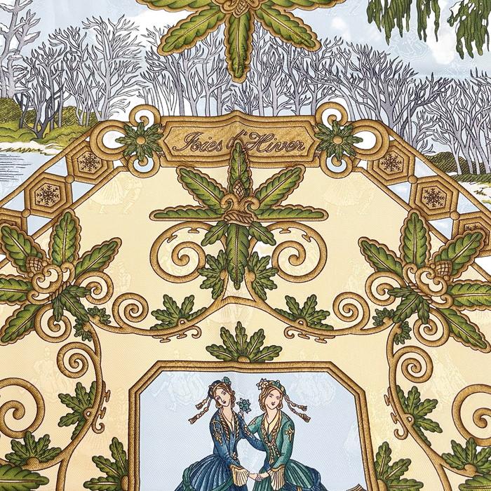 希少 美品 エルメス シルクスカーフ カレ90 冬の愉しみ ブルー HERMES HERMES（エルメス） カレ90 「joies dHiner 冬の愉しみ」 スカーフ